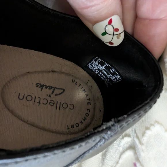 Clarks Navy Blue Leather Ankle Boots Sz 9 - Picture 7 of 7